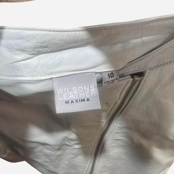 womens‎ 90's y2k wilsons leather white leather mini skirt - Picture 3 of 3